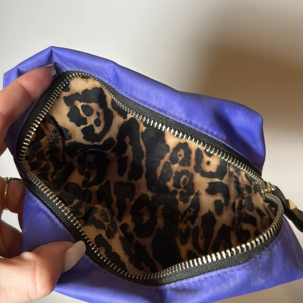 Victoria’s Secret Small Purple Bling Graphic Leopard Makeup Bag Travel Bag